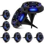 Lumire solaire extrieur, 8 pack 8led luminaire jardin au sol eclairage ip67 lampe solaire spot encastrable ...