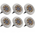 Lumi�re solaire ext�rieure 6 pack 8 led lampe solaire sol �tanche ip65 spot solaire ext�rieur acier inoxydable ...