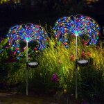 Lumires solaires de jardin en plein air, 150 led lumire de feu d'artifice solaire  nergie solaire ...