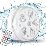 Lumi�re sous - marine led, lumi�re led submersible avec rf t�l�commande, 16 led lumineux avec aimant ...