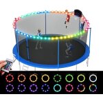 Lumi�res de trampoline, guirlande led pour jante de trampoline, 16 couleurs variables, bande lumineuse ...