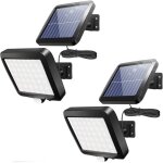 Luminaire mural solaire ext�rieur 56 led - d�tecteur de mouvement ip65 - angle 120� - c�ble 5m pour jardin ...