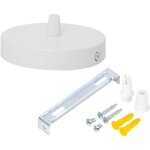 Luminaire, pi�ce, bo�tier de connexion en m�tal, abat jour rond 1 trou, rosette de plafond, pavillon ...