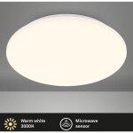B. k. licht - luminaire de plafond led, dtecteur, blanc, led / 18w