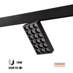 Luminaire rail magn�tique square led 48v - 18w - cri90 - ugr18 -