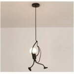 Luminaires suspendus cratifs modernes de petites personnes noir personnes dessin anim suspension lustre ...