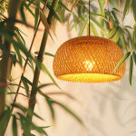 Luminaire suspension bambou 30cm fait main ? plafonnier style chinois, d�co int�rieure moderne pour salle ...