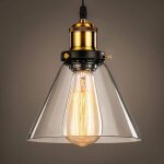 Luminaire suspension vintage edison industrielle abat - jour en verre lampe plafonnier pendant lampe ...