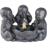 Lumineo - fontaine en polyrsine trio bouddha