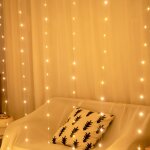 Lumineuse rideau, 3m3m rideau lumineux 300 led 8 modes d'�clairage rideau de lumi�re usb blanc chaud ...