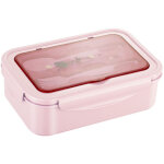 Lunch box, bo�te � d�jeuner en plastique pour enfant adulte, boite bento avec couverts 1300ml s�curit� ...