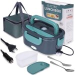 Lunch box chauffante, 3 en 1 boite chauffante repas(12v / 24v / 220v), 1. 5l portable gamelle chauffante, ...