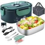 Lunch box chauffante �lectrique 4 en 1 12v / 24v / 220v240v, 1. 5l 60w acier inox chauffage rapide gamelle, ...