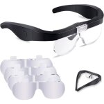 Lunette loupe avec 2 d, fronta grossissantes casque loupe mains libres avec 4 ntils amovibs pour cture, ...