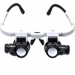 Lunette loupe - 2 lumi�res led - loupe binoculaire - lampe loupe grossissante pour horloger, lecture, ...