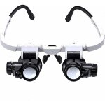 Kzq - lunette loupe avec 2 lumi�res led loupe binoculaire lampe loupe grossissante pour horloger, lecture, ...