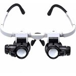 Lunette loupe - 2 lumi�res led - loupe binoculaire - lampe loupe grossissante pour horloger, lecture, ...