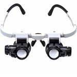Lunette loupe - 2 lumi�res led - loupe binoculaire - lampe loupe grossissante pour horloger, lecture, ...
