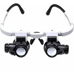 Lunette loupe - 2 lumi�res led - loupe binoculaire - lampe loupe grossissante pour horloger, lecture, ...
