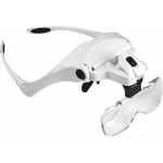 Lunettes loupe avec 2 lumi�res led, frontale grossissantes casque loupe mains libres pour couture, lecture ...