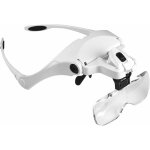 Lunettes loupe avec 2 lumi�res led, frontale grossissantes casque loupe mains libres pour couture, lecture ...