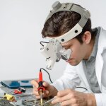 Lunettes loupes avec lumi�re - 3, 5 x 420 mm - loupe de t�te avec lampe - pour mod�lisme chirurgical, ...