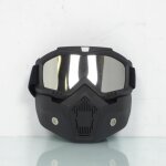 Lunette et masque dark knight noir mat pour casque jet bol trendy