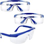 Lunettes de s�curit�, 3 pcs lunettes de protection anti - bu�e cadres bleus lunettes uv protection pour ...