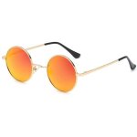 Lunettes de soleil r�tro lunettes de soleil � forte protection uv lunettes � monture ronde en m�tal lunettes ...