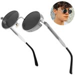 Lunettes de soleil rondes r�tro gothiques steampunk pour hommes et femmes