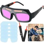 Lunettes de soudure automatiques � �nergie solaire, protection r�glable avec 5 verres de rechange pour ...