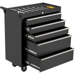 Lunsy - servante, roulante - servante d'atelier  outils 5 tiroirs chariot d'atelier compartiment amovible ...