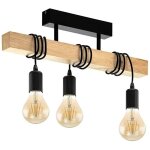 Lustre � 3 t�tes, suspension vintage, plafonnier rustique, suspension en m�tal, �clairage d�lot, hauteur ...