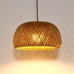Lustre bohme en rotin de 12 pouces, suspension de plafond cble e27, lustre en osier de bambou pour ...