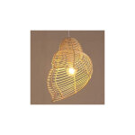 Rapanda - lustre de conque moderne tiss� � la main en osier luminaire plafond ouvert en rotin d�me plafond ...