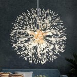 Lustre en cristal moderne - suspension luminaire dor feu d'artifice cristal - 8 lumires led - hauteur ...