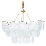 Beliani - lustre glamour suspendu en métal verre laiton transparent bigote Beliani - lustre glamour suspendu en métal verre laiton transparent bigote