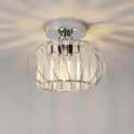 Lustre led en cristal argent, mini plafonnier couloir e27, luminaires intrieur 190mm, pour cuisine, ...