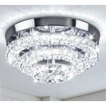 Lustre led moderne en cristal de 30 cm ? montage semi - encastr pour chambre, salle  manger, salon, ...
