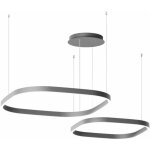 Lustre moderne led gea luce criseide s2d square fcrsn5q en aluminium noir et silicone