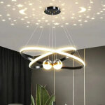 Lustre moderne � led pour salle � manger, double anneau, intensit� variable, 3500 - 6000k, pour les chambres, ...
