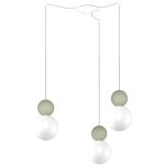 Lustre moderne top light cottage 1228 s3 s g9 led verre m�tal, couleur vert