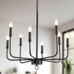 Ganeed - lustres plafonnier rtro lot de cuisine suspendu luminaire suspendu 71 cm noir 8 lumires