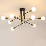 Lustre sputnik vintage 8 - lumi�res 90cm, lustre plafonnier industriel salon e27, lampe de plafond pour ...