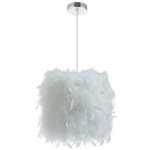 Lustre suspendu feather 10 cm e27 blanc, 1 pi�ce (ampoule non incluse)