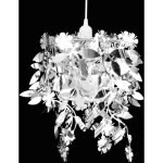 Lustre suspendu � feuilles paillette 21, 5 x 30 cm argent�, argent, 241129