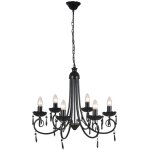 Torana - lustre suspendu noir 6 douilles d'ampoule