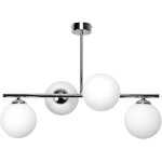 Lustre suspendu plafond abat - jour en verre boules e14 led titan chrome 14 - 921