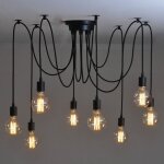 Wottes - lustre suspension araignée diy ajustable plafonnier vintage industriel e27 pour salon chambre ... Wottes - lustre suspension araignée diy ajustable plafonnier vintage industriel e27 pour salon chambre ...