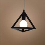 Lustre suspension cage forme triangulaire fer abat - jour luminaire pour salon salle à manger suisine ... Lustre suspension cage forme triangulaire fer abat - jour luminaire pour salon salle à manger suisine ...